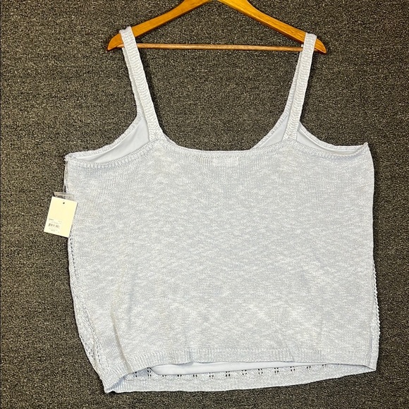 LC Lauren Conrad Baby Blue Sparkle Crocheted Tank Top, 3X - Picture 6 of 6